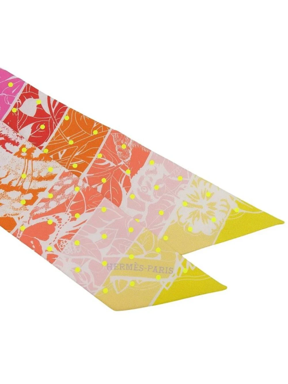 Hermes Twilly Jungle Love Rainbow Plume T Dot Silk 100% Scarf